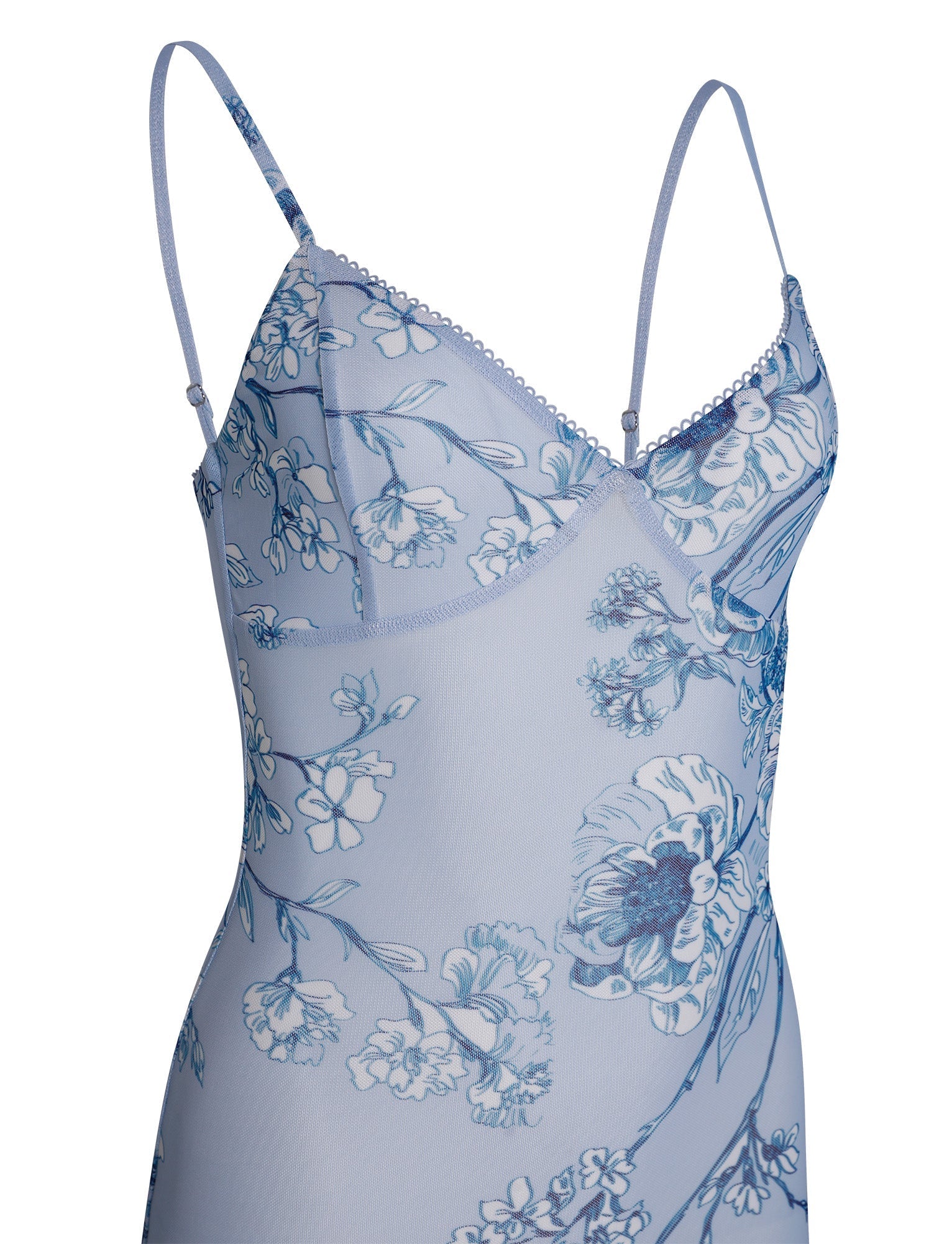 Floral blue lace dress