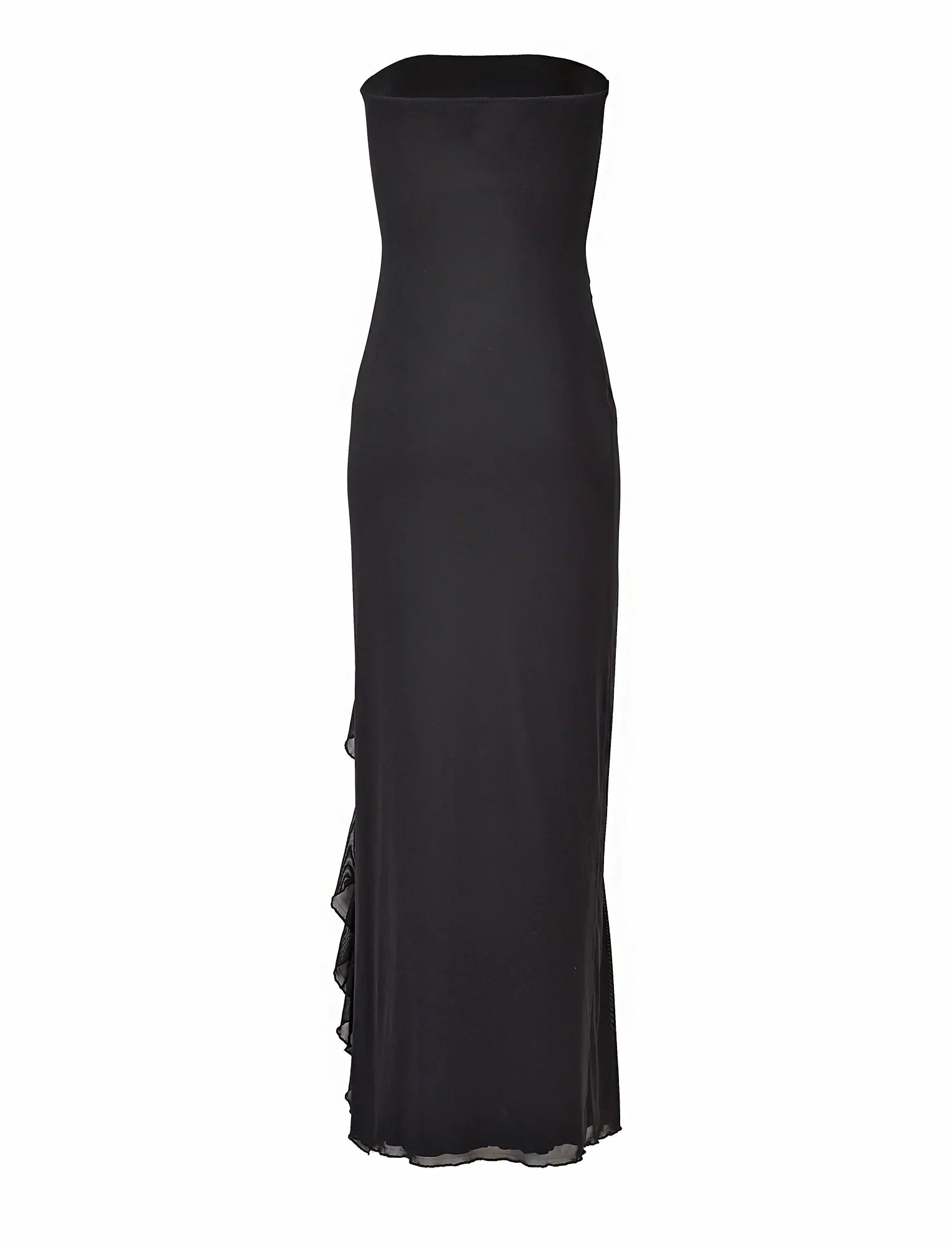 Black strapless elegant maxi dress