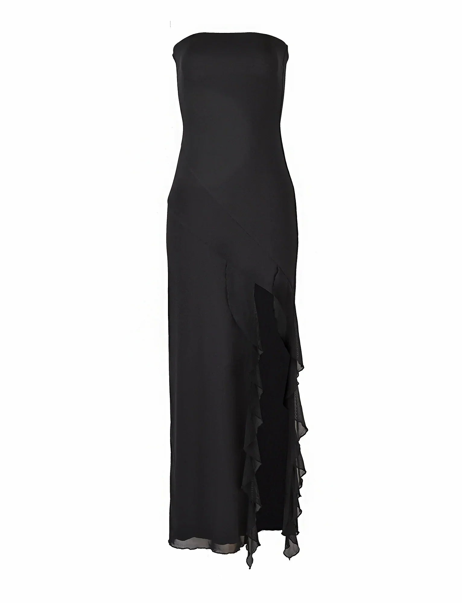 Black strapless elegant maxi dress