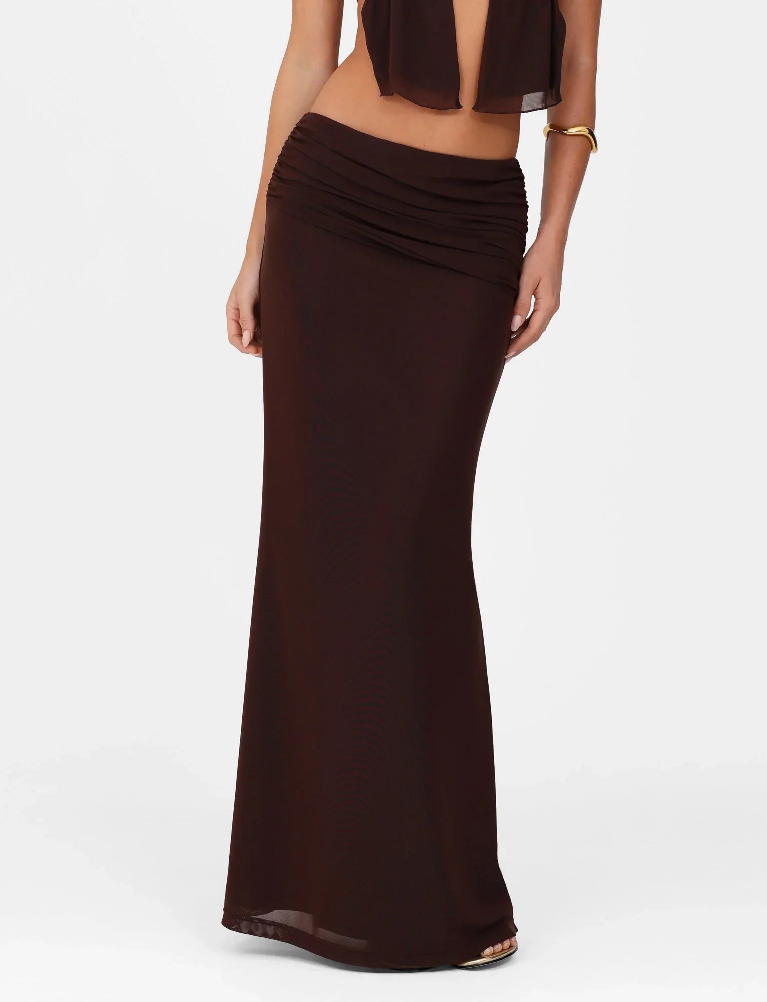 Halter Cut-out Tied Top and Hip Skirt
