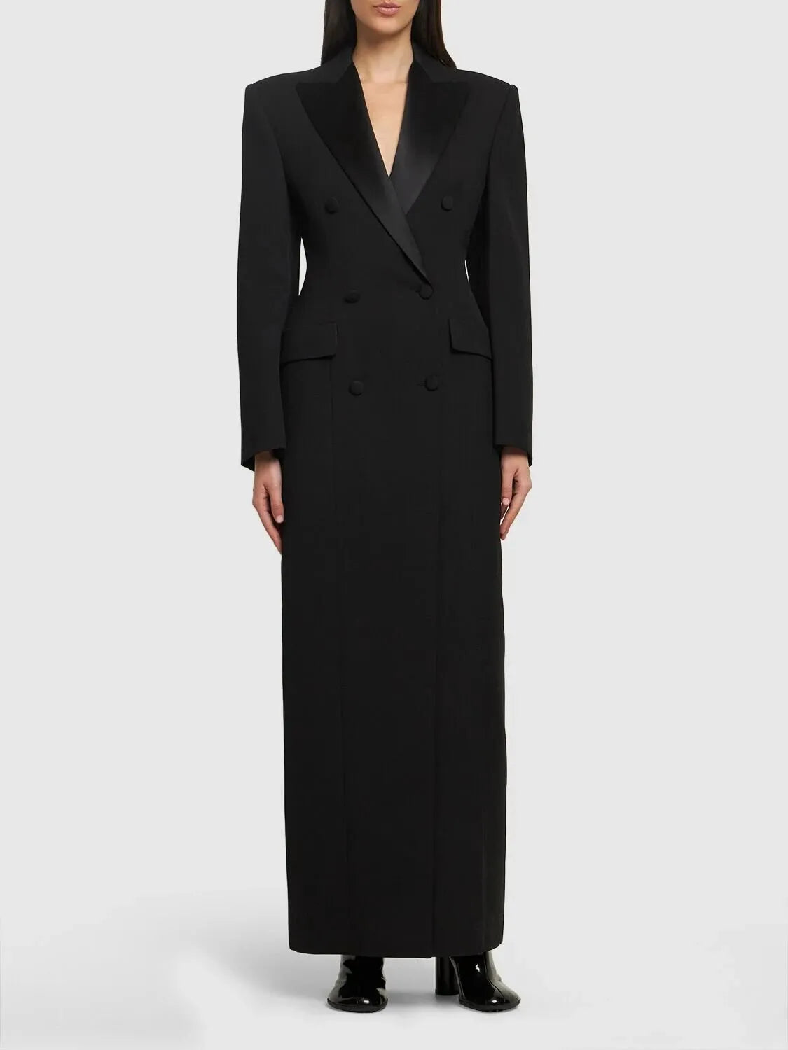 Tuxedo Wool Grain Black Coat