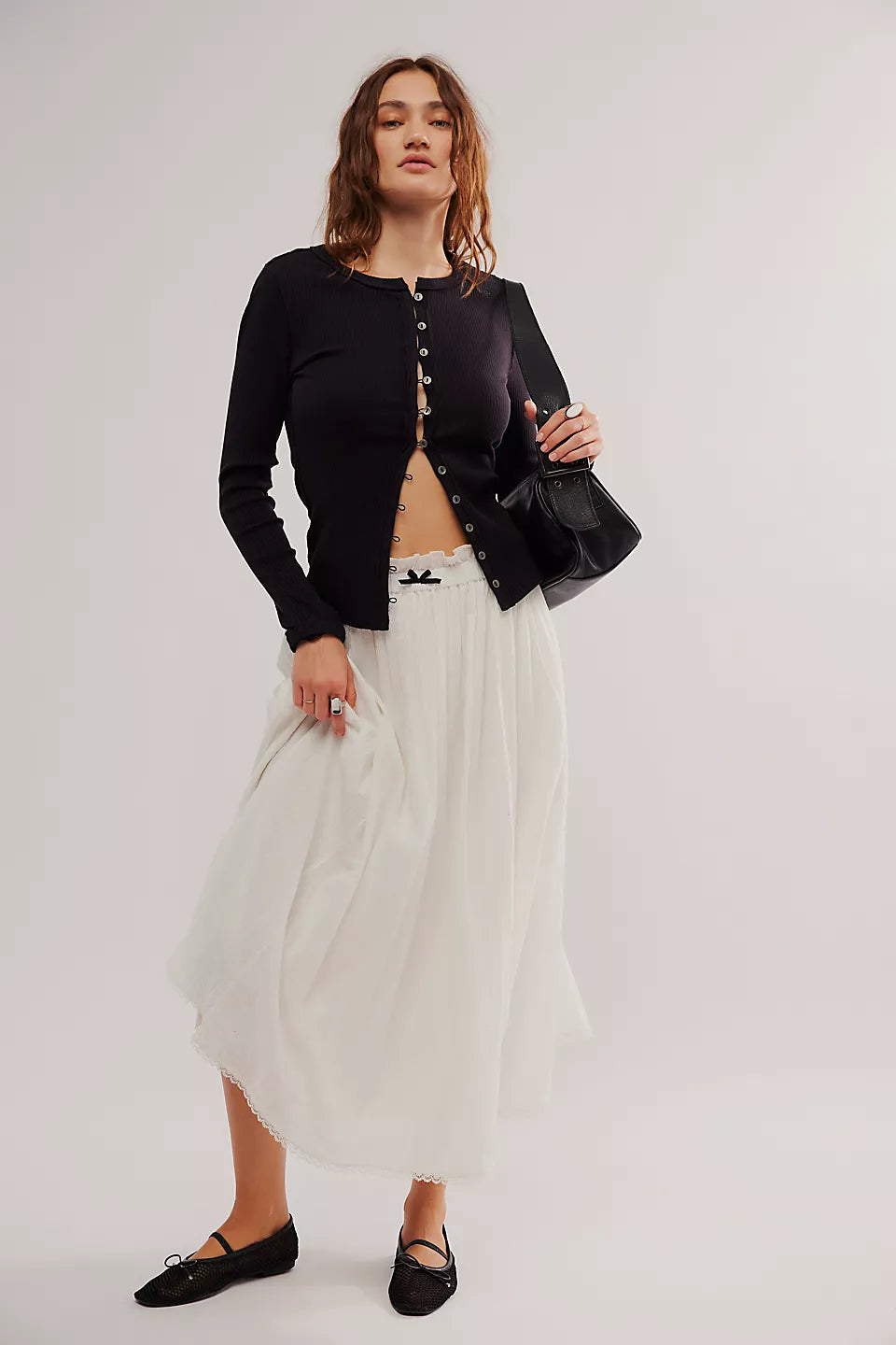 Round Neck Ribbed Cardigan