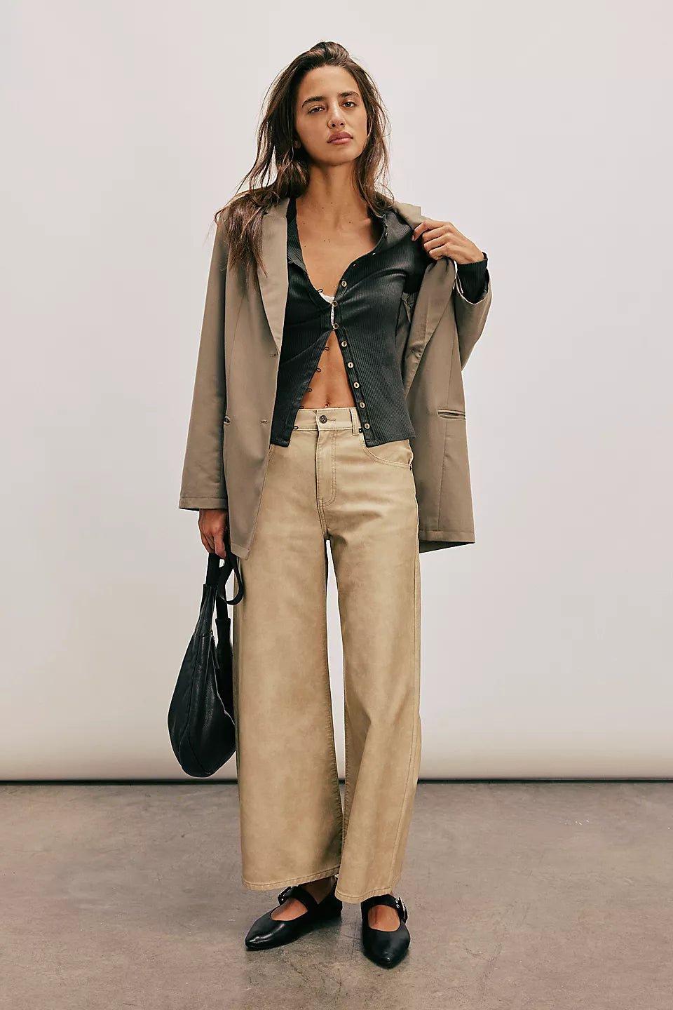 Round Neck Ribbed Cardigan