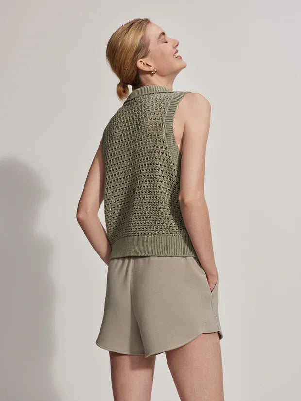 Green Zip-up Tank Top