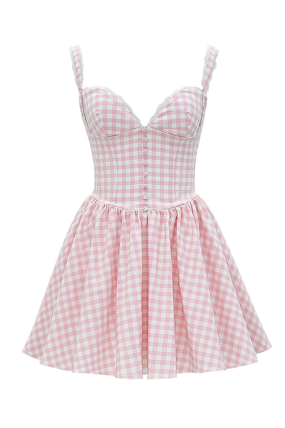 Gingham Corset Pink mini dress