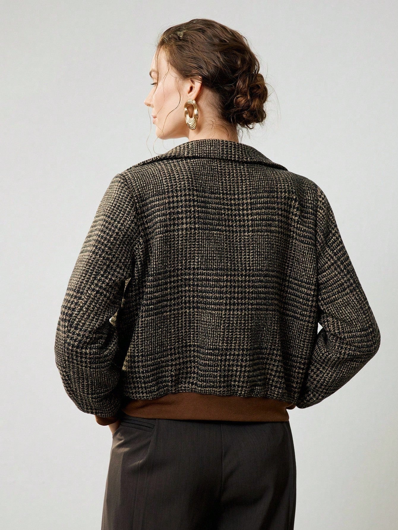 Elegant Woven Lapel Slim Jacket