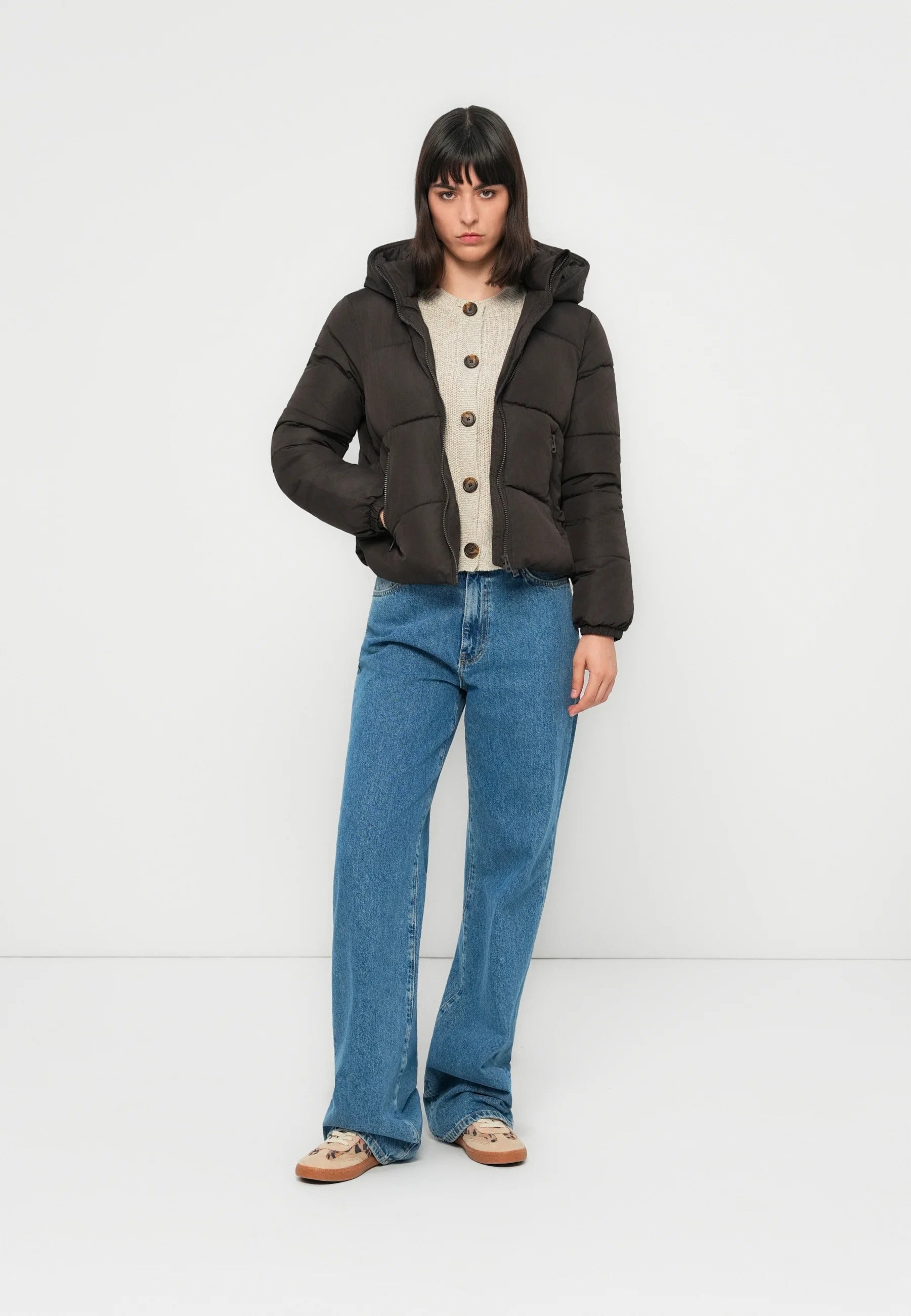 Short Black Jacket with Hood