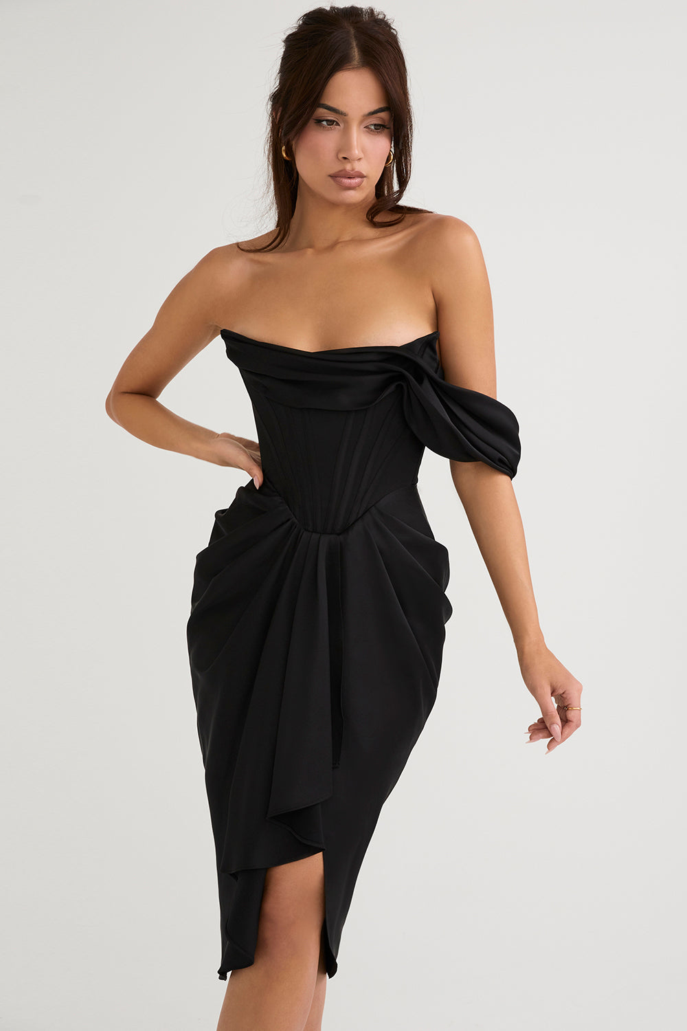 Satin corset midi dress