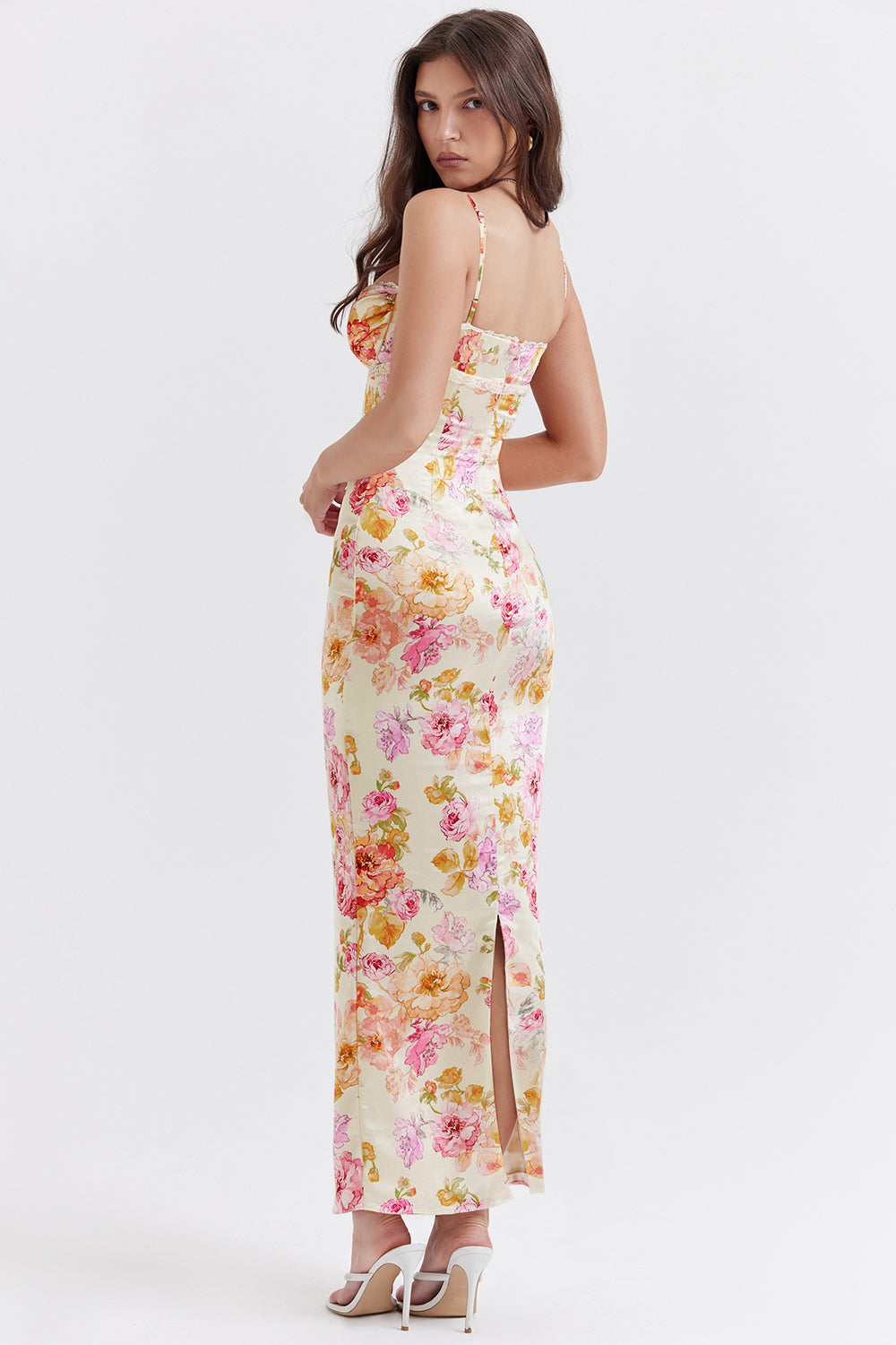 Ivory maxi dress with flowers