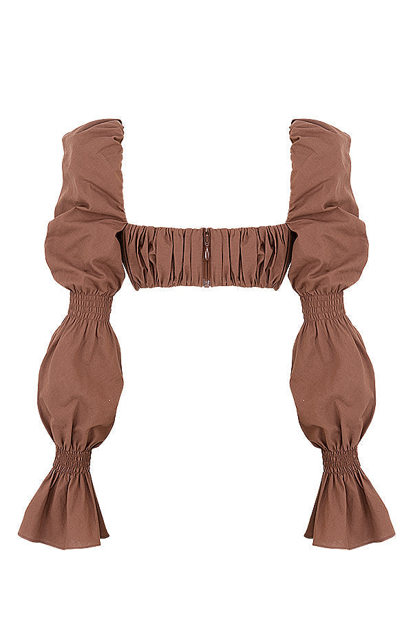 Chocolate smocked top