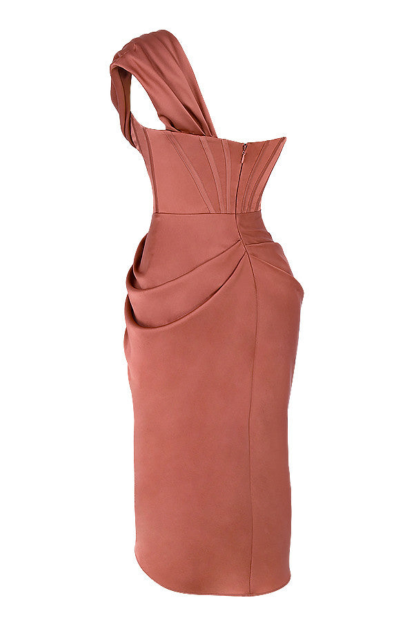 Satin corset midi dress