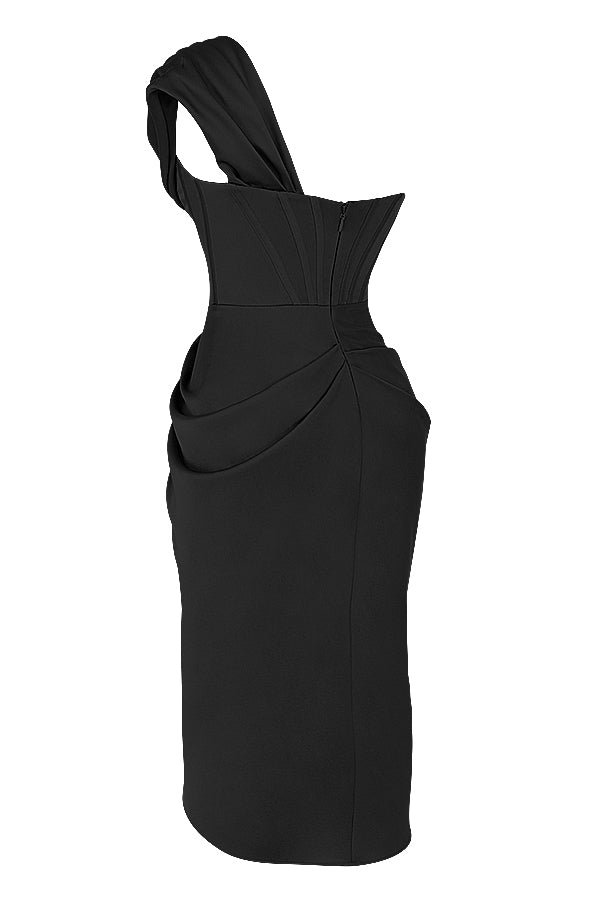 Satin corset midi dress