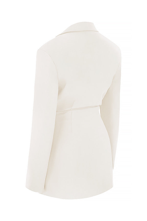 Ivory shirt dress with cutout