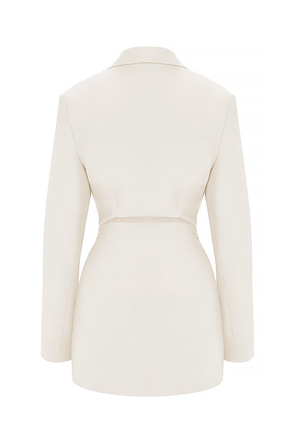 Ivory shirt dress with cutout