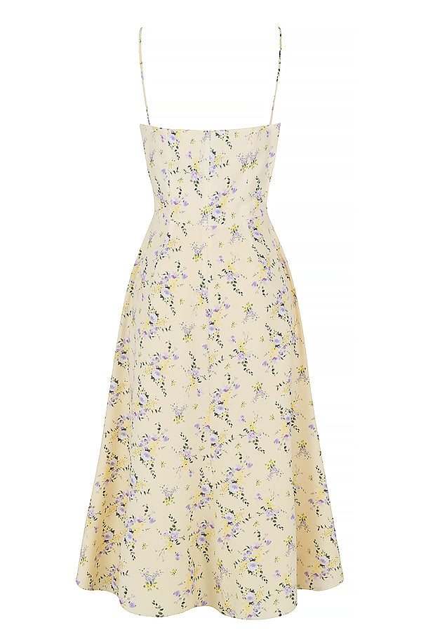 Lemon Floral Midi Sundress