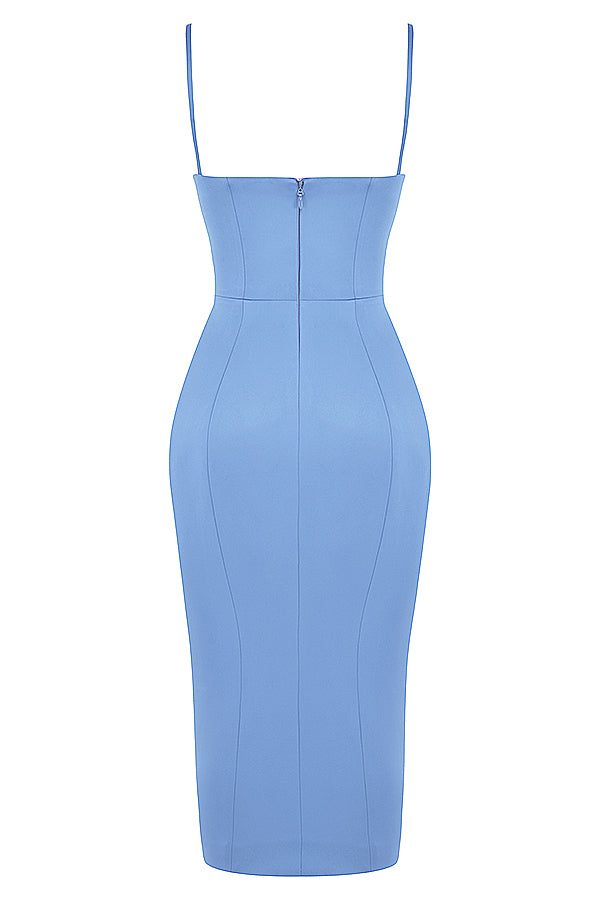 Midi dress with satin corset