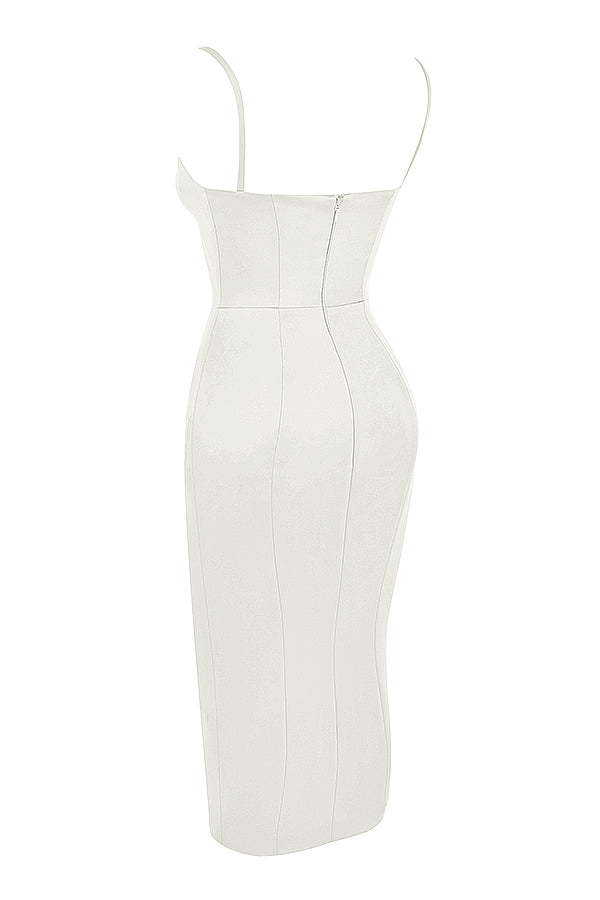 Midi dress with satin corset