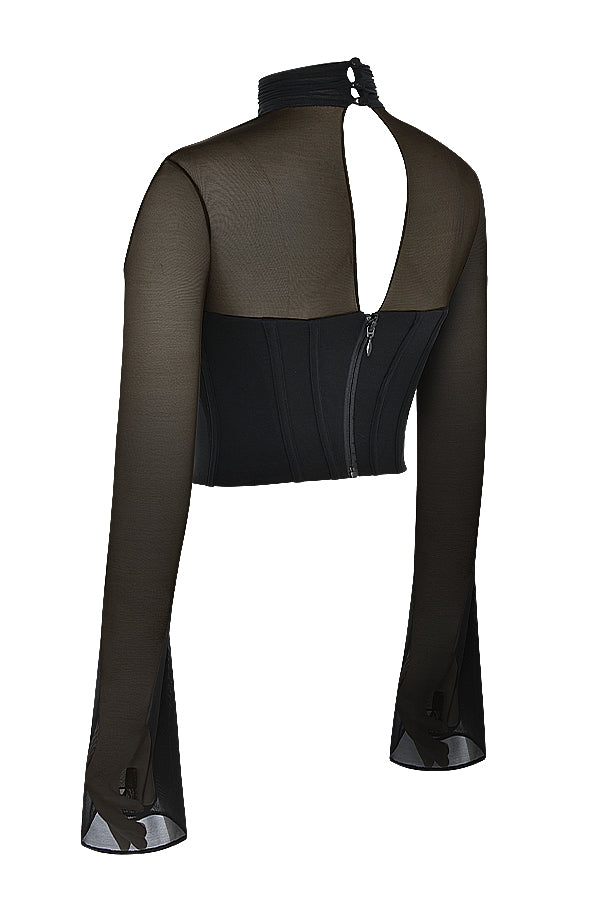 Black high neck corset