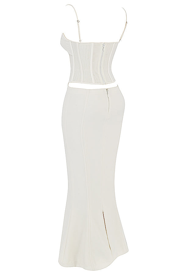 Ivory corset maxi dress