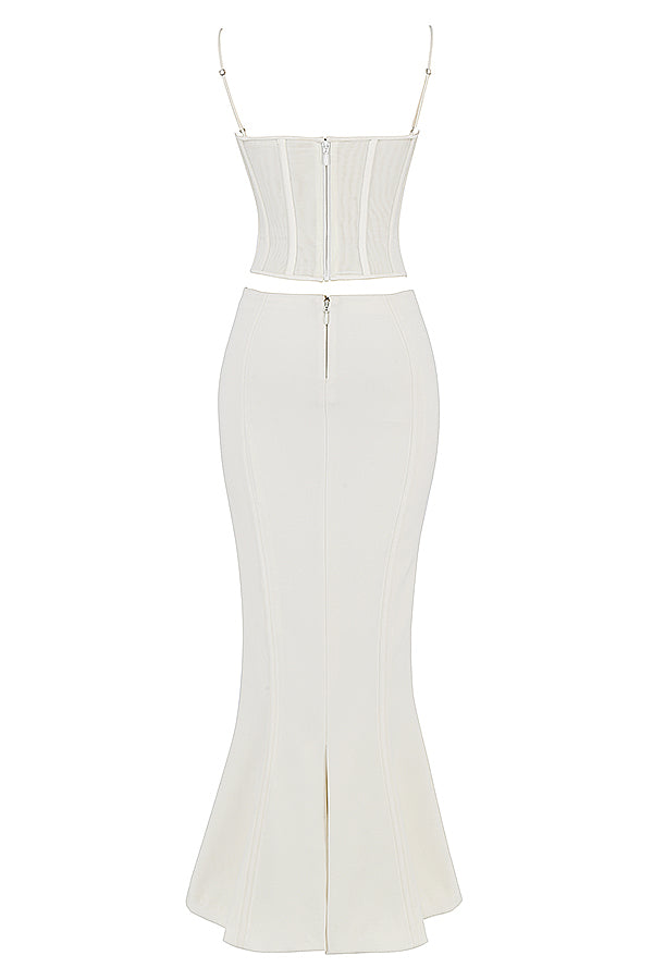 Ivory corset maxi dress