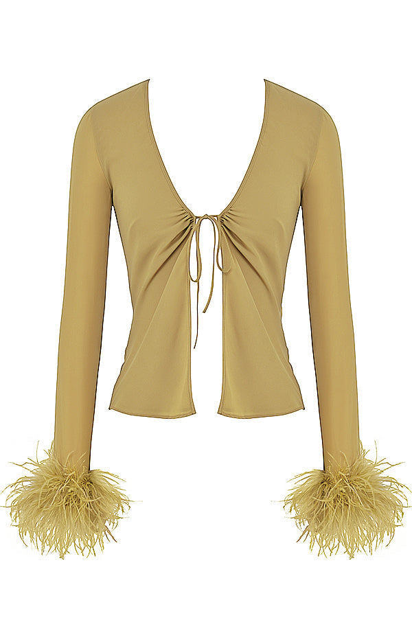 Top finished with olive green