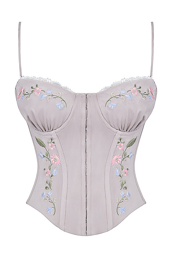Light lavender embroidered corset