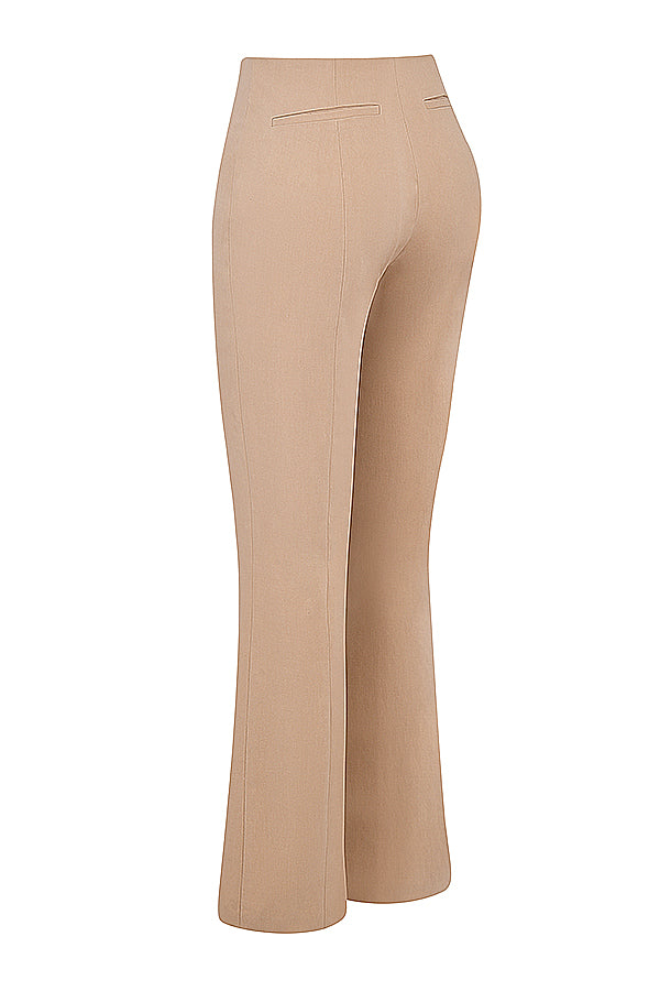 Ecru bodysuit with pleats and trousers