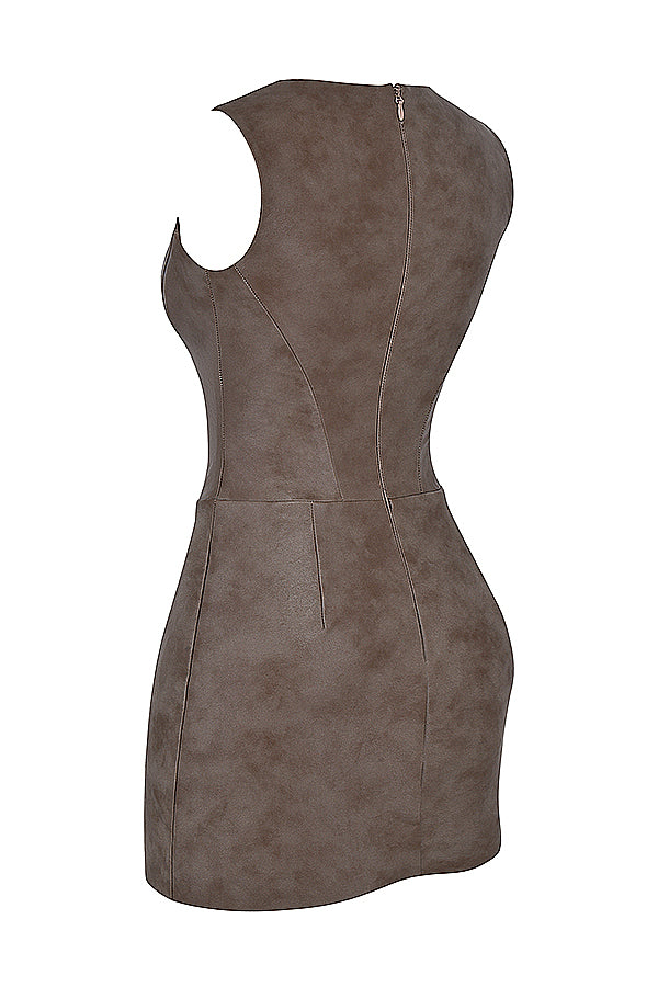 Mocha mini dress with corset