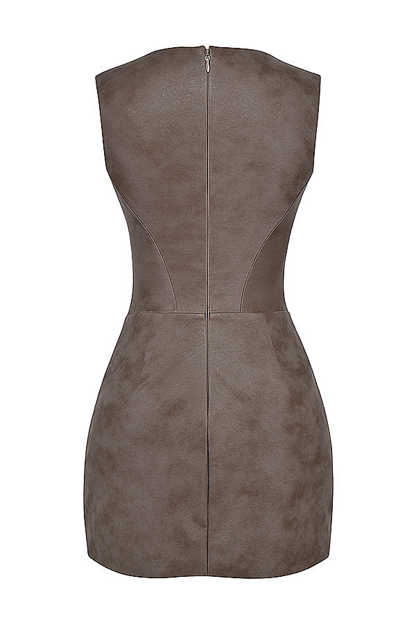 Mocha mini dress with corset