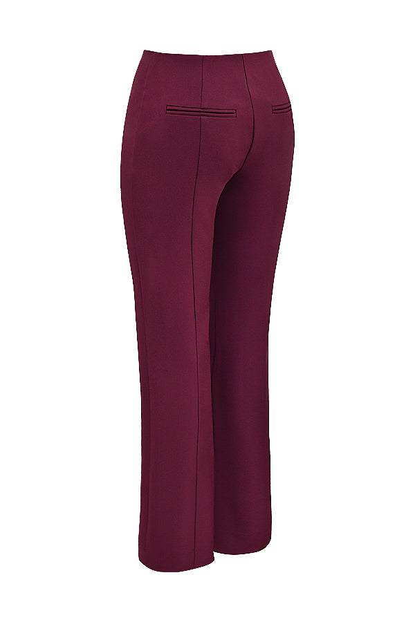 Wine vegan leather top with pants