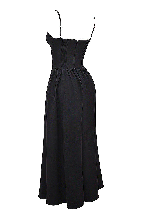 Black corset maxi dress