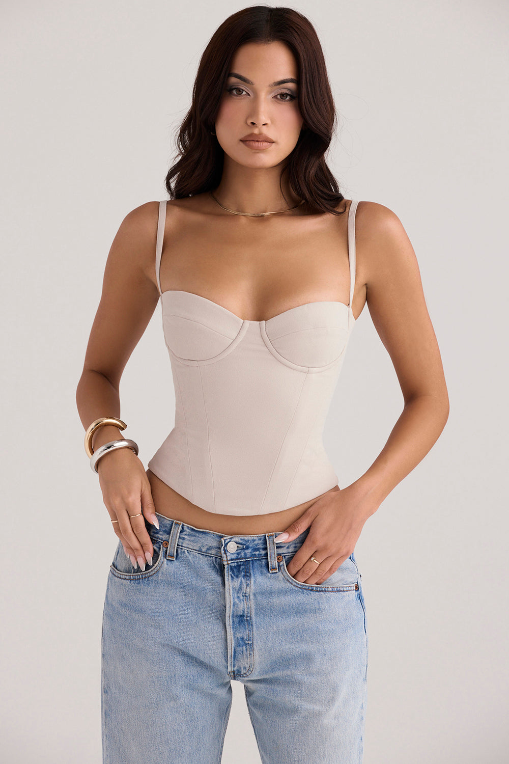 Oyster underwire corset