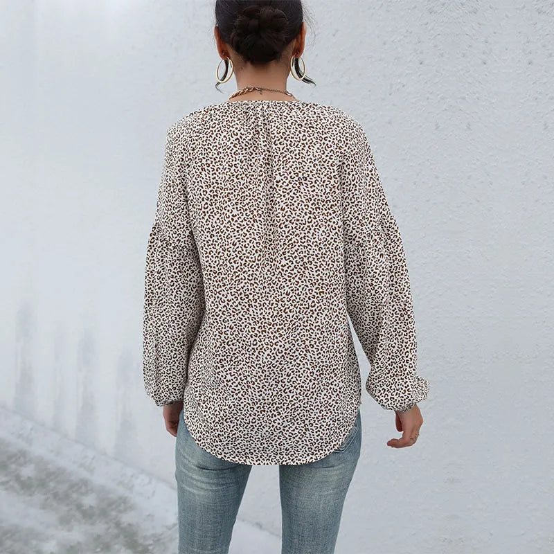 Loose Leopard Print Shirt